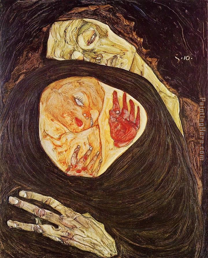 Dead Mother painting - Egon Schiele Dead Mother art painting